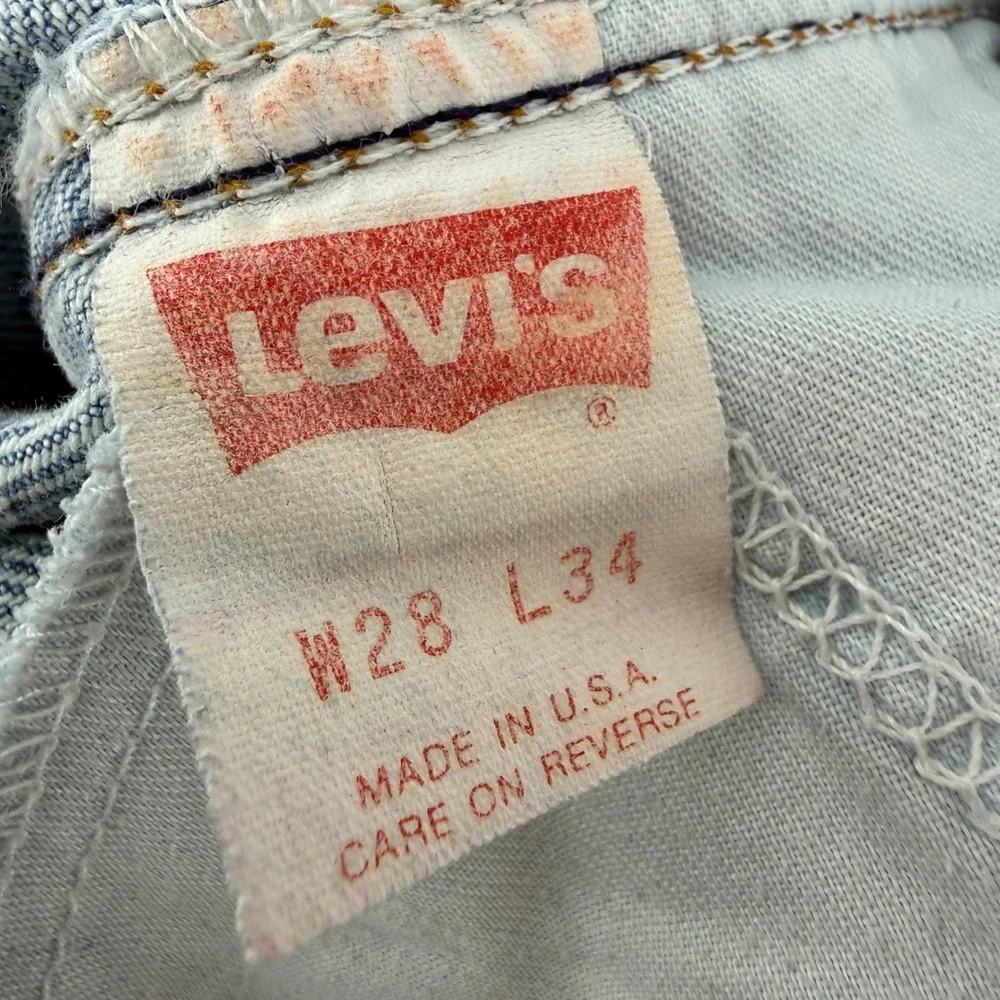 Vintage Levis 552 Orange Tab‎ Acid Wash Jeans USA Made 26x32 80's suspender tabs